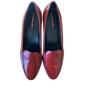 BRAND NEW - Prada Red Loafer w Small Heel
